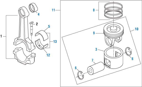 Piston Ring Set for a Cummins ISC Engine. PAI P/N 505139 Ref