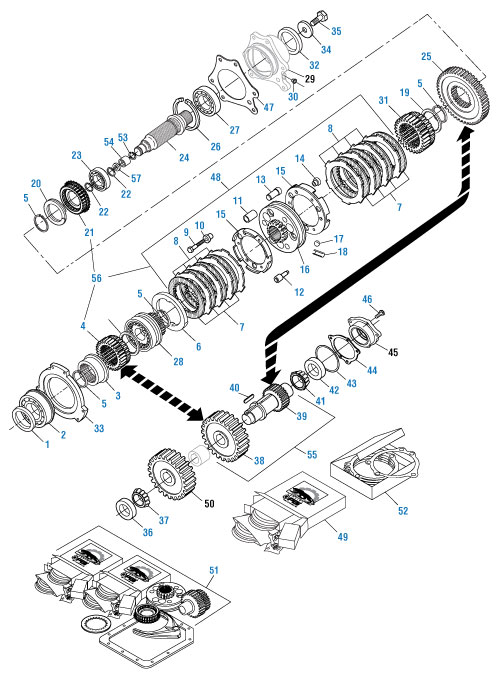 Compound Main Drive Gear for T309L T310 T2080. PAI# EM62020